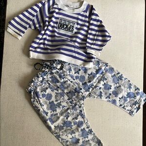 Gir’l’s Striped and Floral Baby Outfit